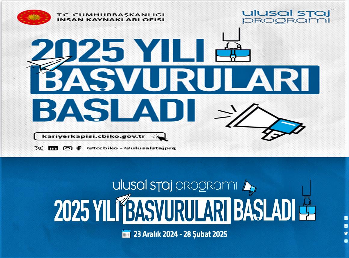 2025 Yılı Ulusal Staj Başvurusu Duyurusu