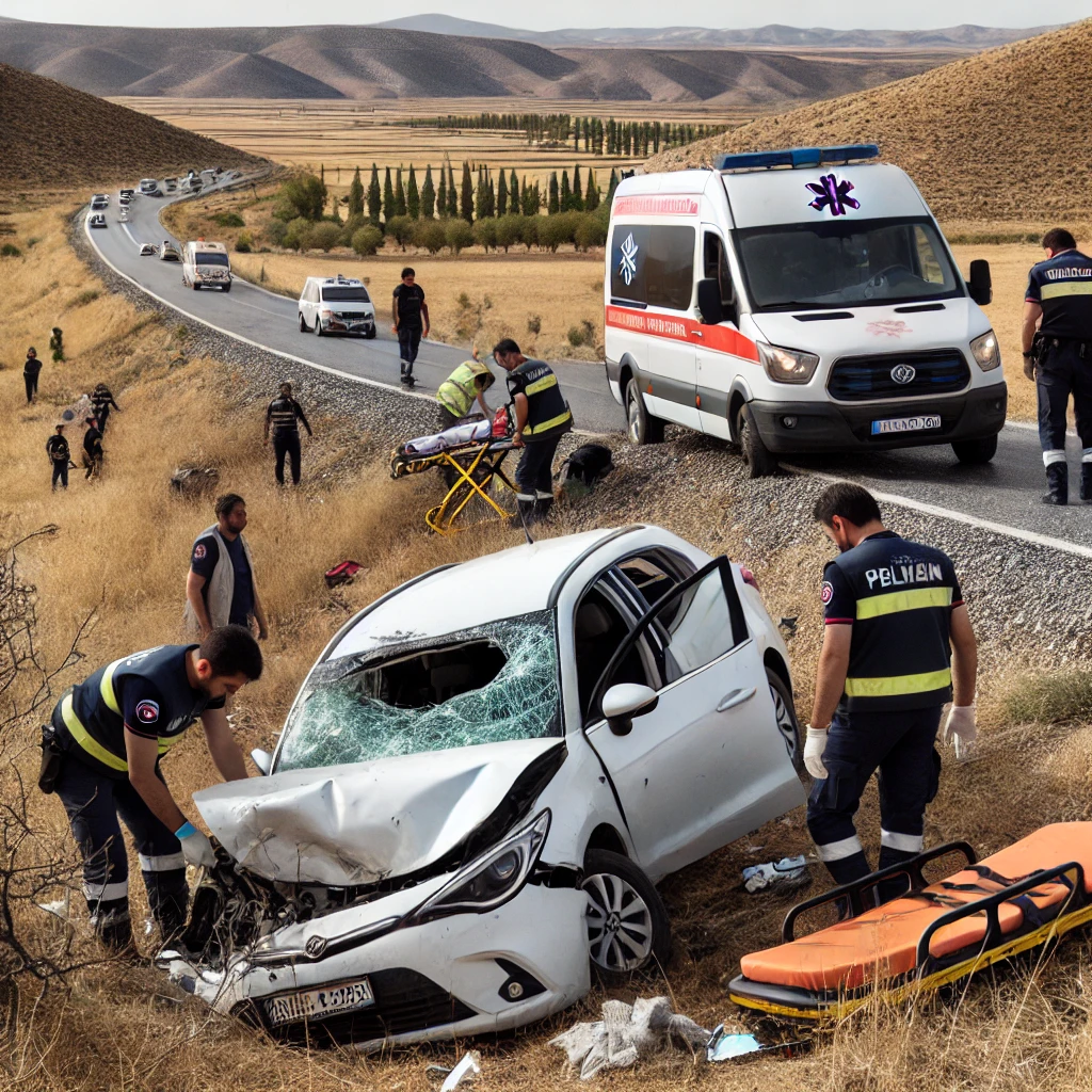 Urfa'da Araç Şarampole Yuvarlandı 