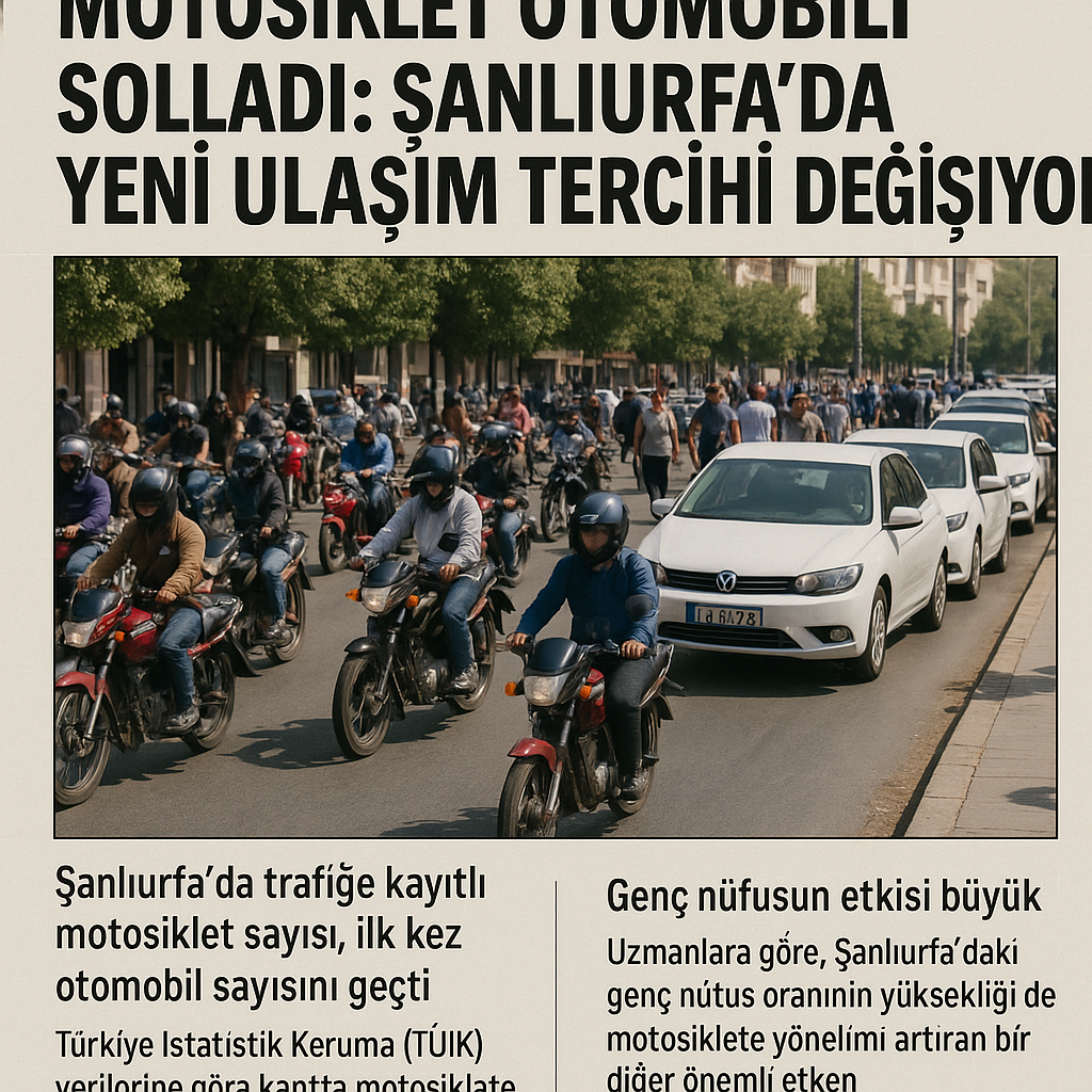 Şanlıurfa'da Motosiklet Sayısı Otomobili Geçti